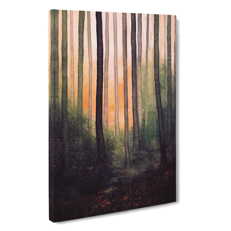 Watercolour Forest No.7 - Wrapped Canvas Painting, 50cm H x 35cm W x 3cm D
