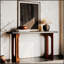 Console 59 po rustique de style champêtre avec des pieds sphériques uniques, parfaite pour les couloirs étroits et les salons