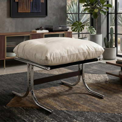 Bauhaus-Inspired Leather Footstool