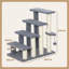 Escalier pour chat à 4 niveaux, escalier pour animal de compagnie, échelle pour chaton avec poteaux à griffer, ballon de jeu suspendu, marche latérale, pour lit haut, canapé, gris