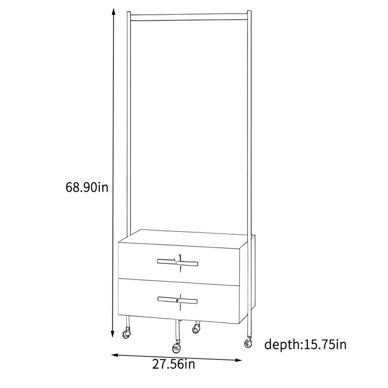 Portemanteau en acier inoxydable, Brun