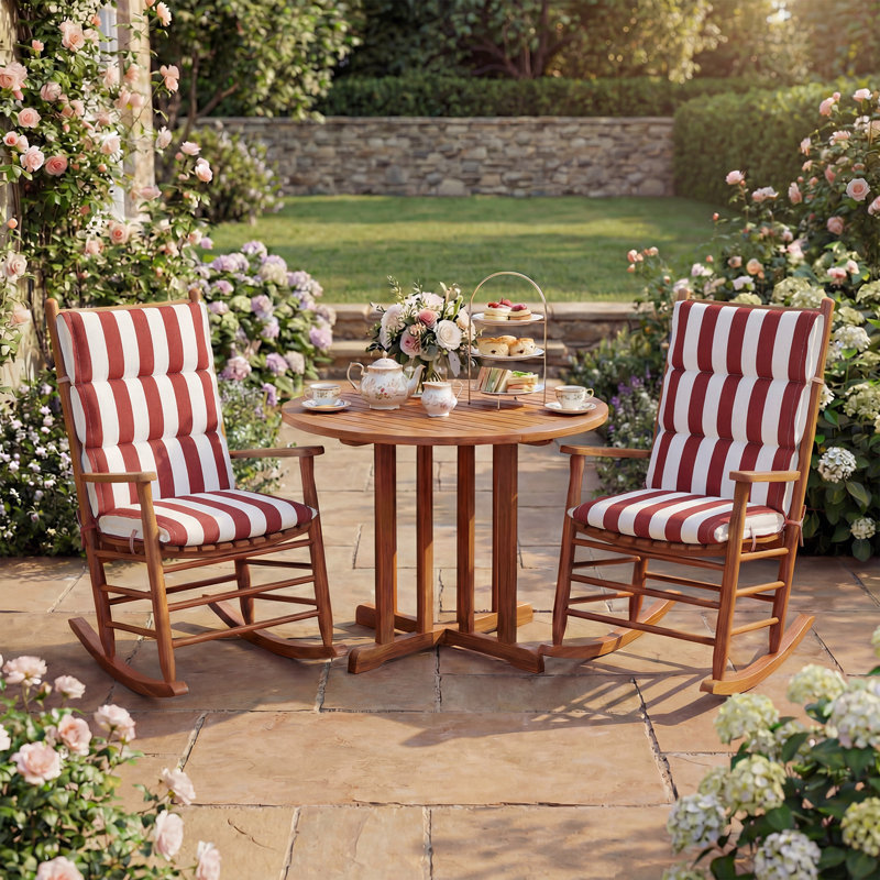 2 Pack Outdoor Chair Cushions, 100x50x6 cm, Red