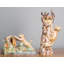 Figurine chat en porcelaine avec oiseaux