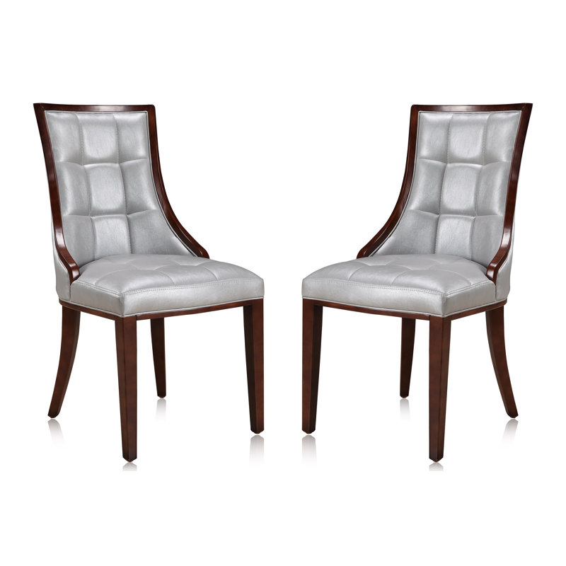Chaise d'appoint capitonnée, Argent