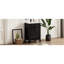 Meuble-lavabo autoportant noir de 24 po avec lavabo en céramique lisse, une porte à fermeture douce et 3 tiroirs pour articles de salle de bain