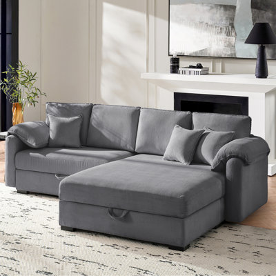Canapé modulaire réversible en velours côtelé l 104 po Brandee