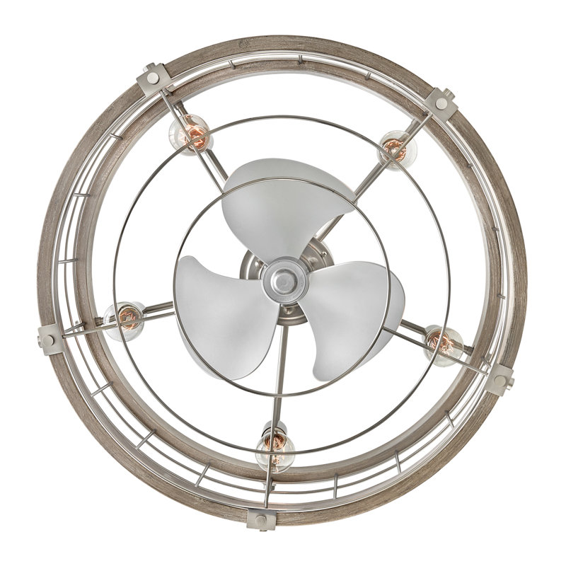Fandelier à DEL Hinkley Bryce, Argent, Nickel brossé / gris, H 27 po x L 5,88 po x l 7,7 po