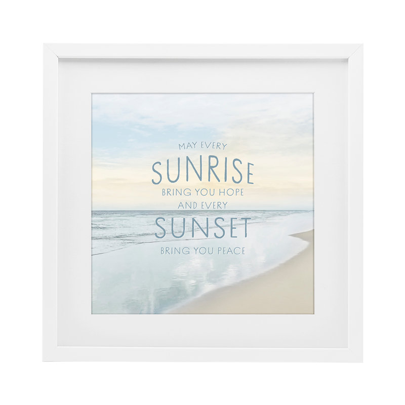 «Sunrise & Sunset», impression encadrée sous verre, design par Natalie Carpentieri, H 16 po x l 16 po