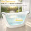 Baignoire autoportante moderne en acrylique de 55 po x 28 po, baignoire de trempage à bordure noire avec dossier double incliné, capacité de 41 gallons et ensemble de bonde