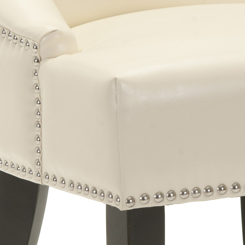 Chaise d'appoint rembourrée Danillie, Similicuir crème