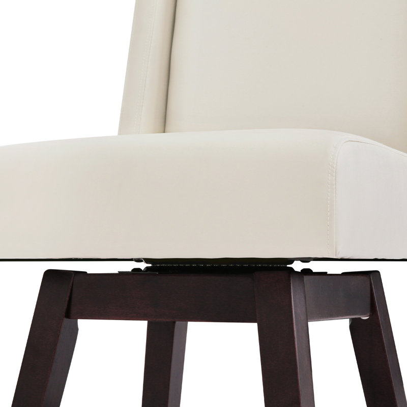 Kamiyla Set Of 4 Indoor/Outdoor Modern Classical Rotatable Bar Chair, City Armless Swiveling Bar Chair With Soild Wood Legs, High Table, Modern Counter, High Bar Stool, Home Office, Kitchen Island Chair