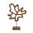 21.5x6x31.5" Abstract Teak Wood Sculpture with Earthy Brown Finish and Pedestal Stand