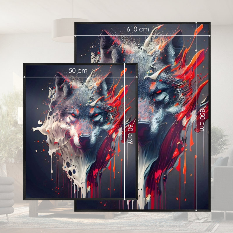 Single Picture Frame LED Illuminated Wall Art Wall Art on Glass / Aluminium, 60cm H x 50cm W