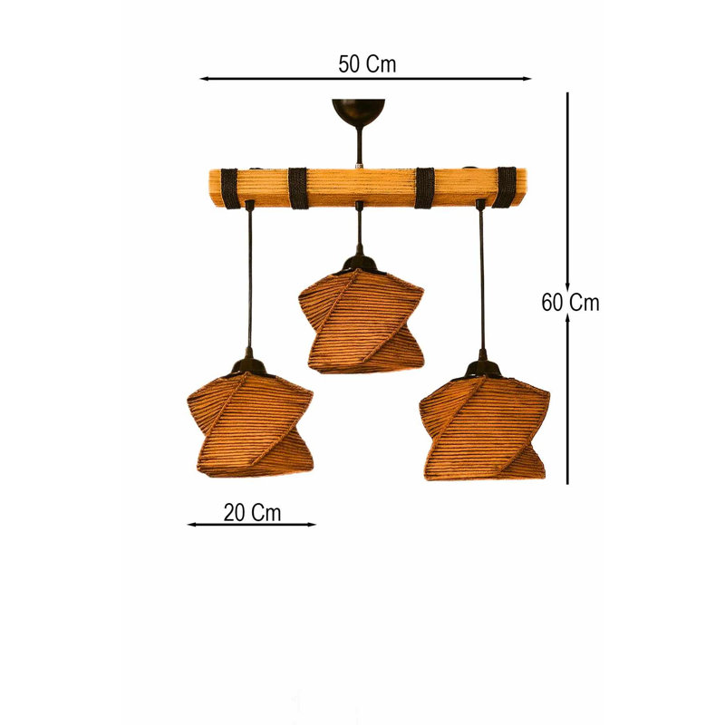 Lustre, H 24,02 po x l 12,6 po x P 11,02 po, Multi-couleur, Multi-couleur, 2 étages, Trois lumières, 130 V