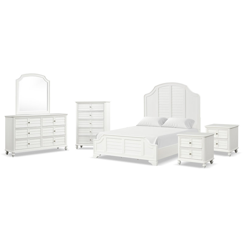 Carville 6-Piece Bedroom Set, King, 6 Pcs: Bed, 2Nightstands, Dressers, Chest, Mirror