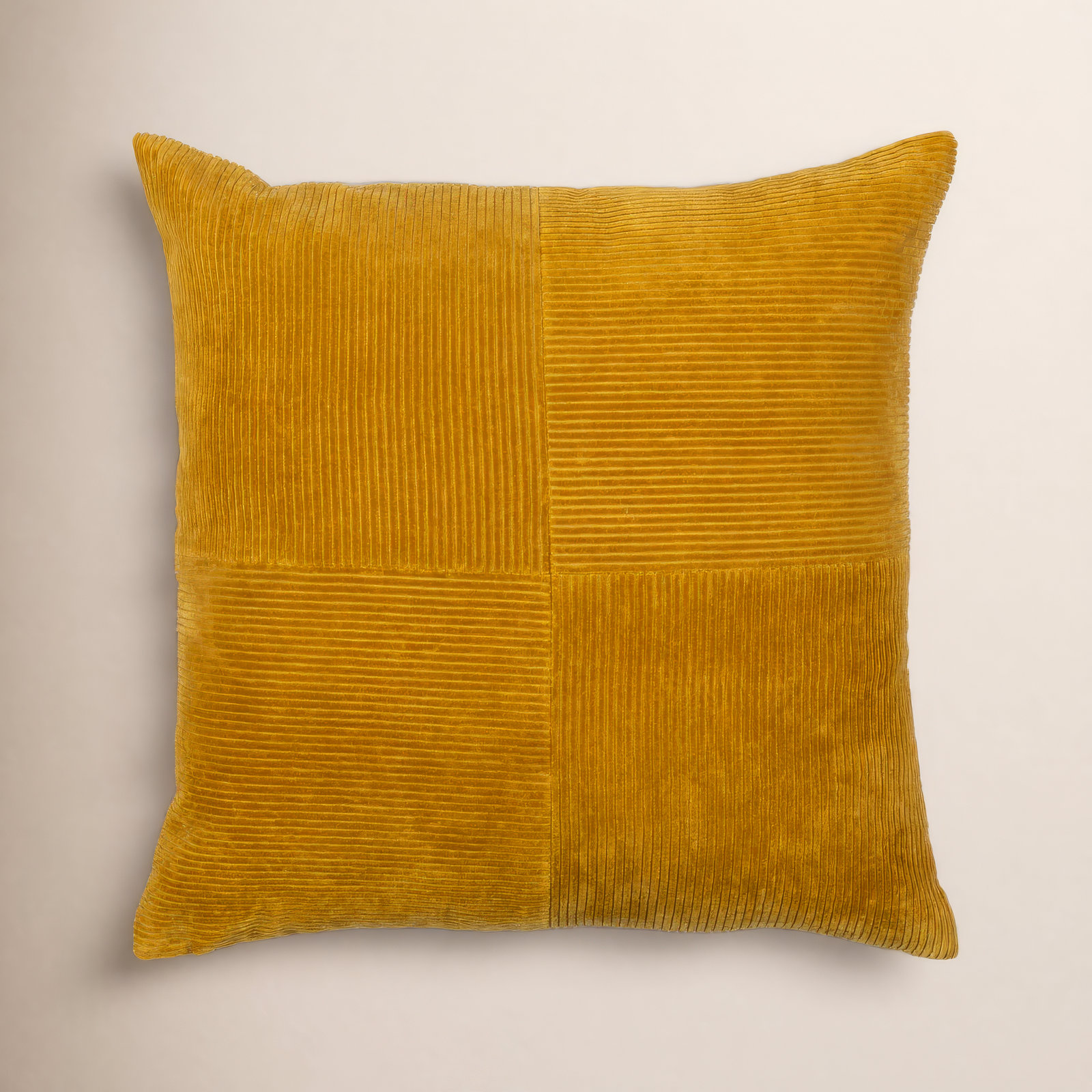 Selma Cotton Throw Pillow, 20" x 20", Mustard
