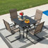 Ensemble de salle à manger de patio 5 pièces, ensemble de chaises de patio et table Textilene