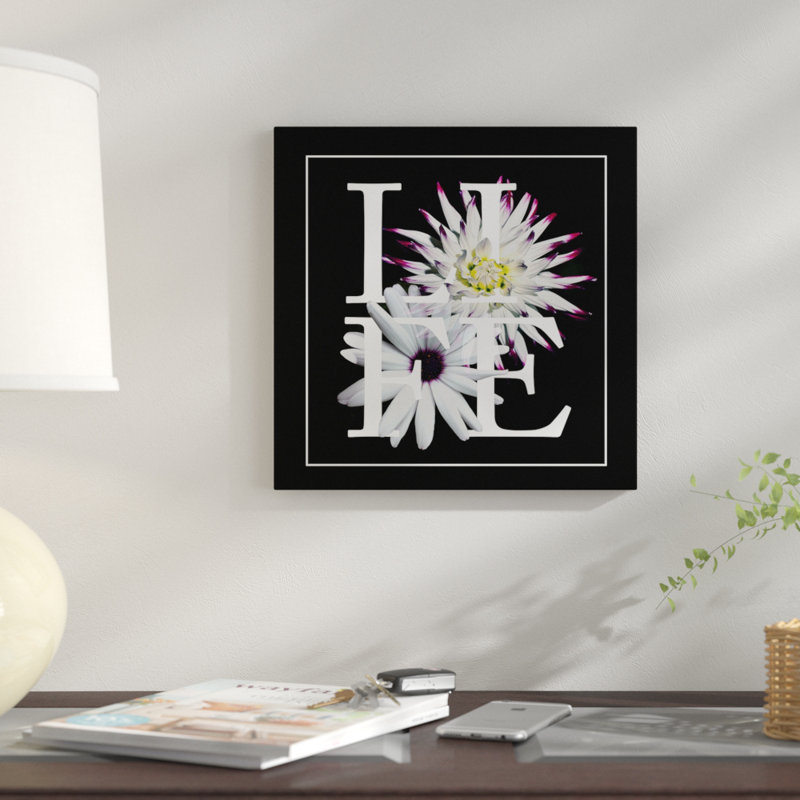 « floral graphic ii », impression sur toile, H 12 po x l 12 po x P 0,75 po, Pas de tapis, Toile tendue