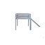Lit simple mezzanine bas avec glissade, échelle, barrières de sécurité, lit mezzanine simple en bois d'hévéa-973667566