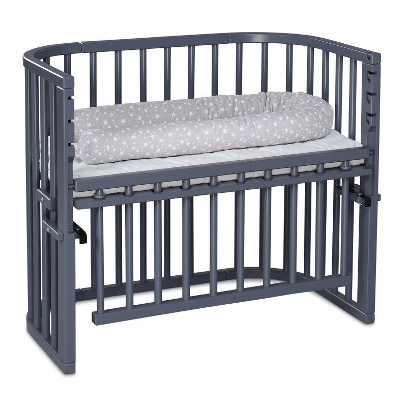 babybay Maxi Comfort Plus co-sleeper, Lacquered Slate Gray