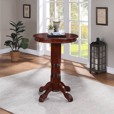Table ronde en bois massif de 30,25 po Adelaida