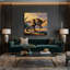 «Dinosaur Gallimimus», art mural sur toile noire-30633833
