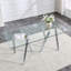 Table de salle à manger rectangulaire en verre trempé avec base en acier inoxydable, plateau transparent, de 4 à 8 places, pour une cuisine ou une salle à manger moderne-1584257920