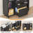 Black Rolling File Cabinet With Printer Stand, 3-drawer Wood Storage Cabinet With Lockable Wheels & Open Shelves For Home Office-398145433