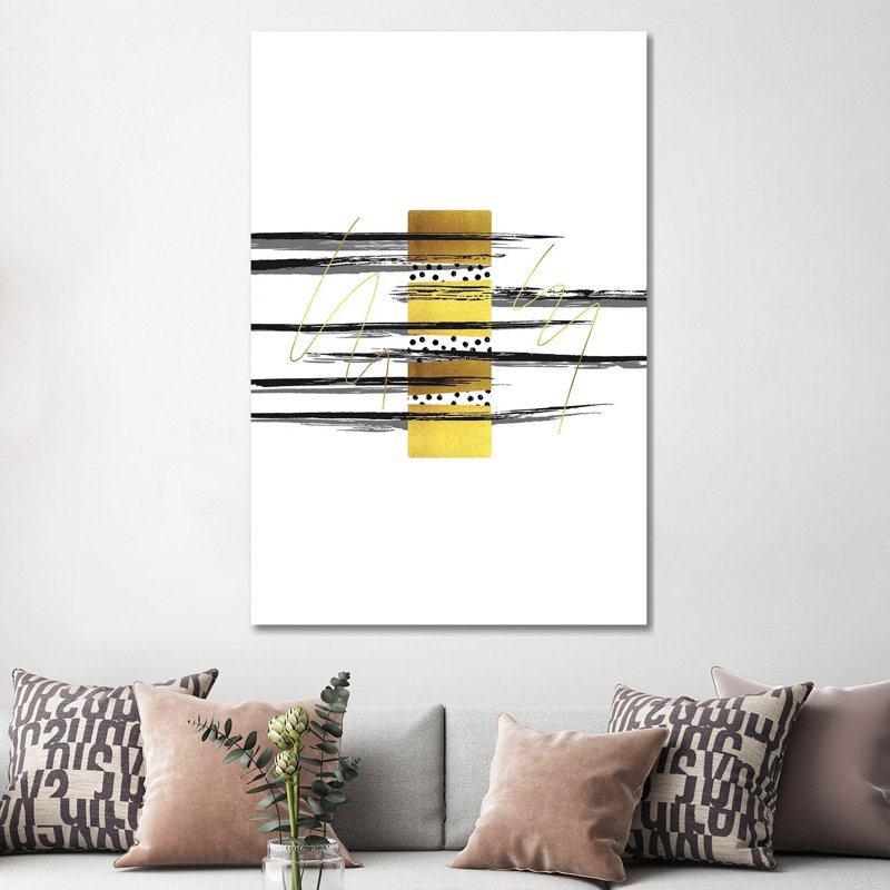 Deco Lines IV - Elegance by Melanie Viola - Wrapped Canvas Painting, 20.32 cm H x 30.48 cm W