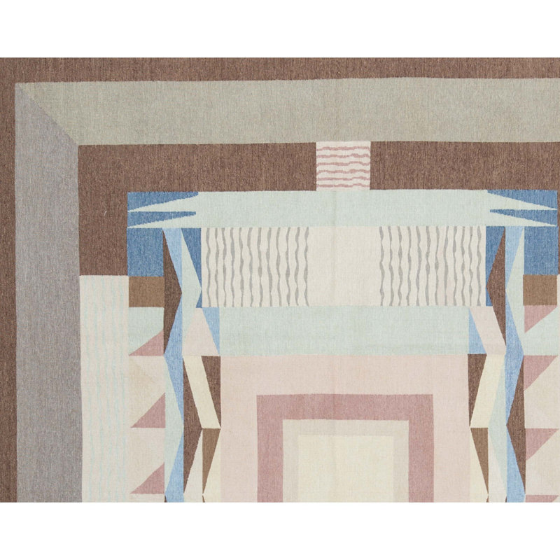 Aubusson Hand Knotted Wool Southwestern Area Rug