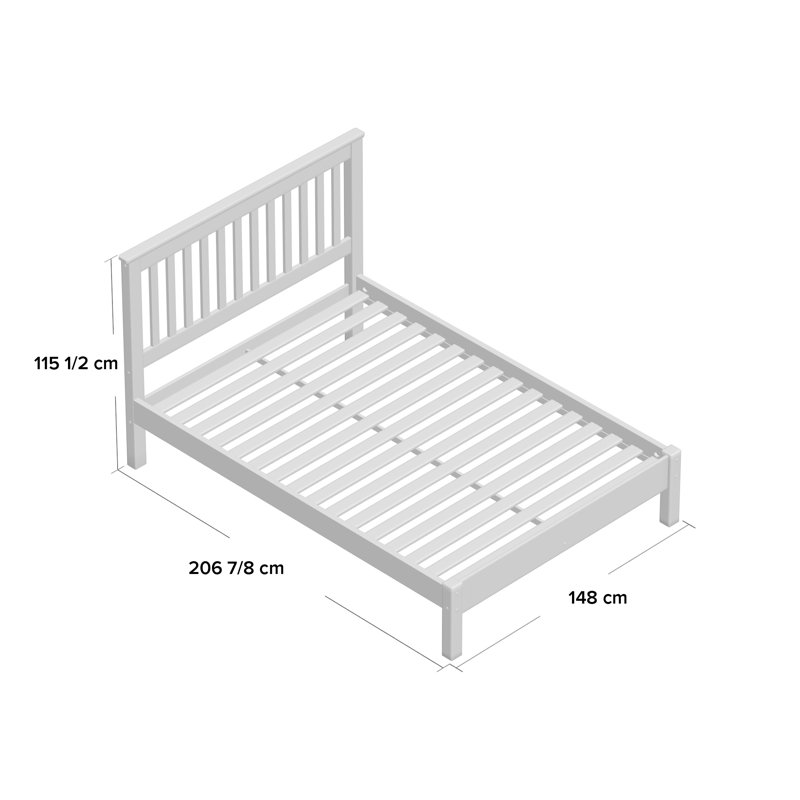 Ingrid Bed Frame, Double (4'6), White