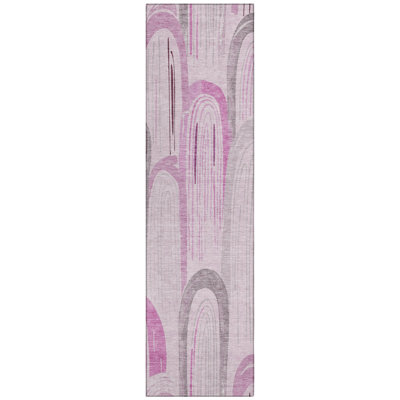 Zaralith Pink Washable Indoor-Outdoor Rug - LOOMLAN