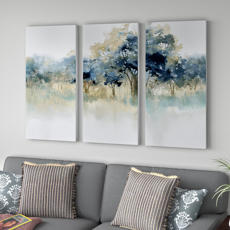 «Waters Edge II», ensemble de 3 reproductions d'art sur toiles en acrylique, H 32 po x l 48 po x P 1,5 po