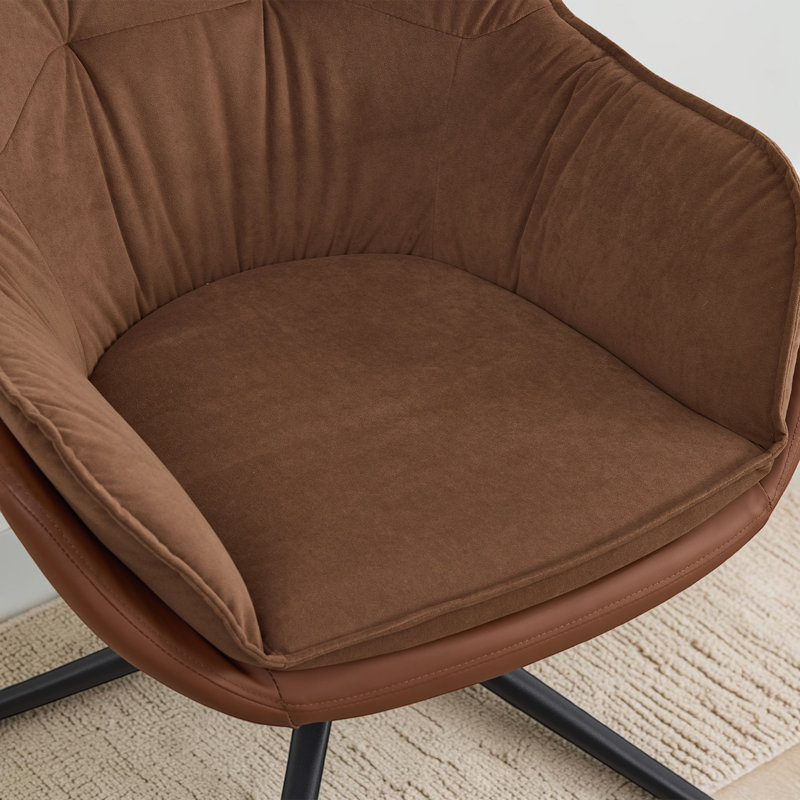 Fauteuil d'appoint pivotant capitonné l 27,9 po pour bureau à domicile, Brown