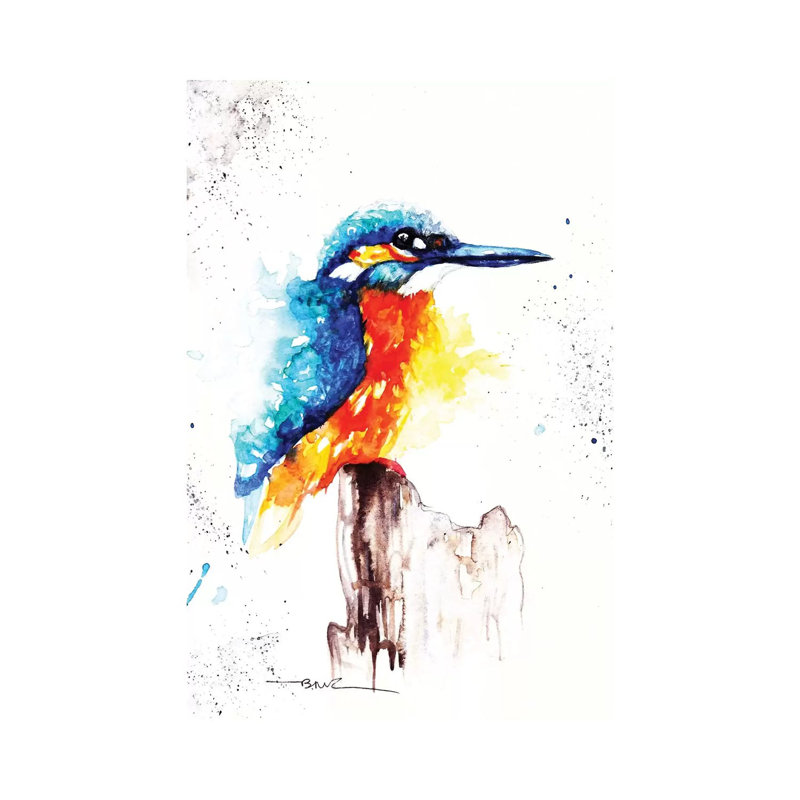 Martin-pêcheur II, H 12 po x l 8 po x P 0,75 po