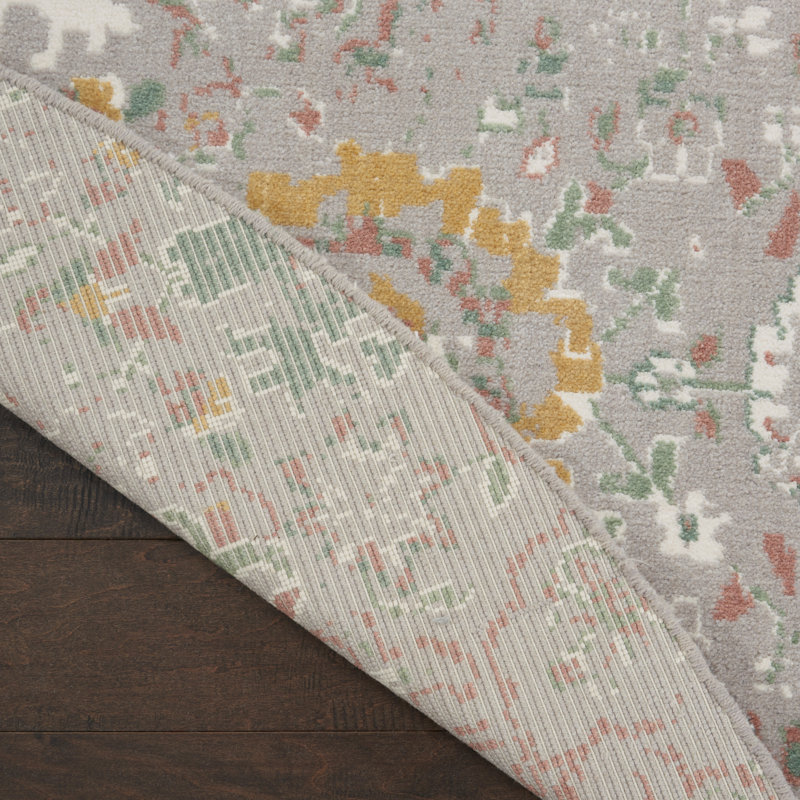 Stabler Viscose Floral Indoor Rug, Round 8'