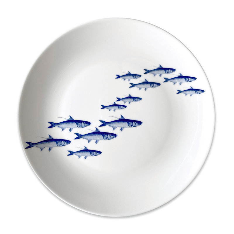 School Of Fish Porcelain Dinner Plate