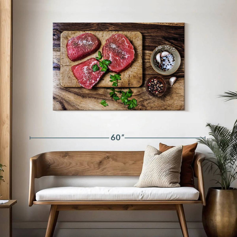 Seasoned Beef Cuts, 30" H x 45" W