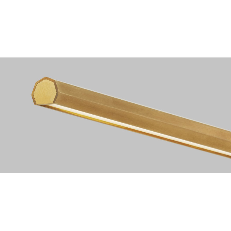 Plural Faceted Picture Light, Hand Rubbed Antique Brass, 0.7" H x 30" W x 8.9" D, 20.8