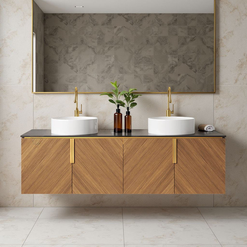 Meuble-lavabo mural 60 po avec lavabo 60 po, Blanc
