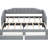 Gray Twin Xl Extendable Daybed With Storage Drawers And Adjustable Led Settings, Solid Wood Structure To King Upholstered Two Drawers, Gray, Suitable For Changing Needs-916703325