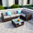Fardin 5-Person Patio Wicker Sectional Seating Group with Cushions-954987091
