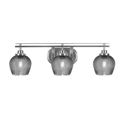 Scituate 3 Light Bath Bar Shown In Brushed Nickel, 6" Smoke Glass