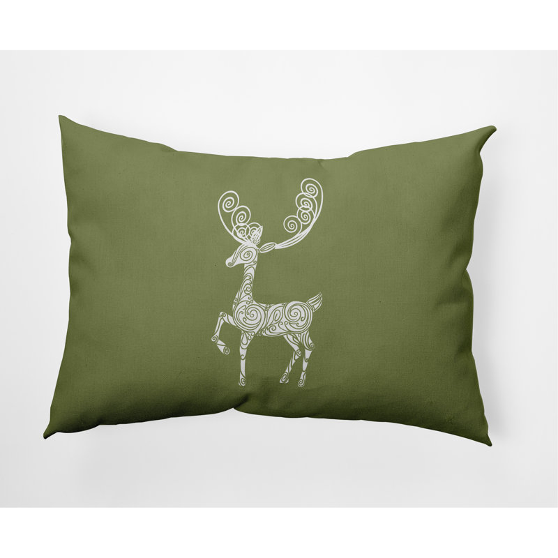 Animal Print Reversible Throw Pillow, Sage Green, Yes