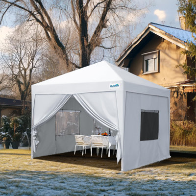 Quictent Privacy 6.6x6.6 Pop up Canopy Tent with Sidewalls and Roll-up Ventilated Windows, Outdoor Commercial Gazebo Shelter Enclosed Waterproof, Bonus 4 Sandbags