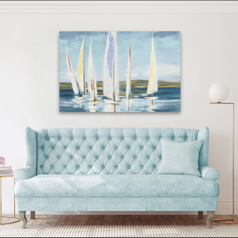 Horizon bleu - art nautique de bord de mer bleu, H 40 po x l 60 po