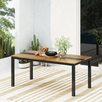 Table de salle à manger d'extérieur en bois d'acacia
