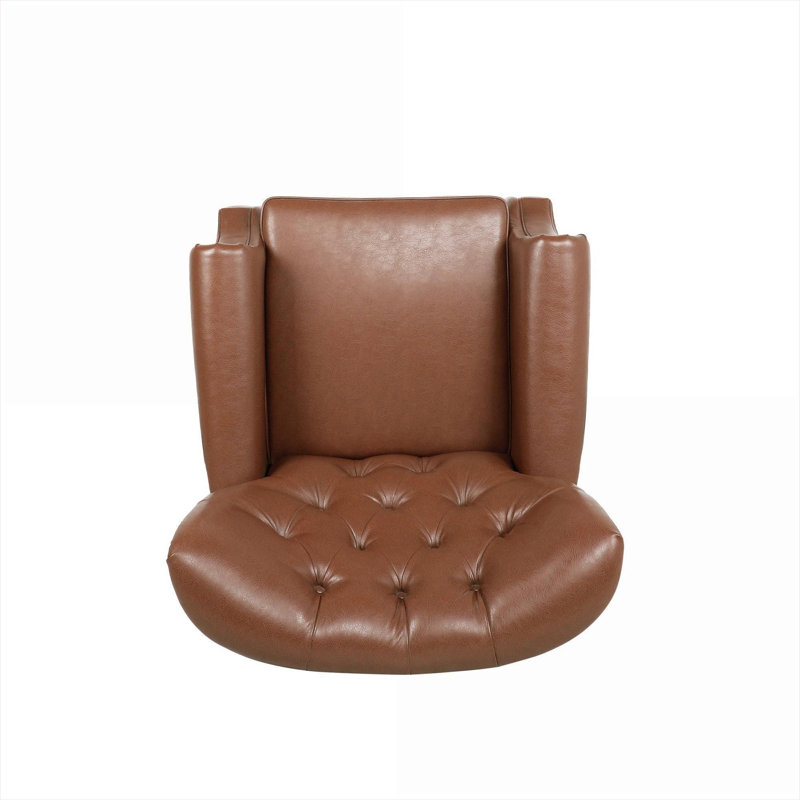  Fauteuil inclinable manuel manuel en similicuir brun à dossier simple inclinable pour le salon