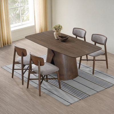 Firenze 5-Piece Sculptural Dining Room Set With Curved Back Chairs