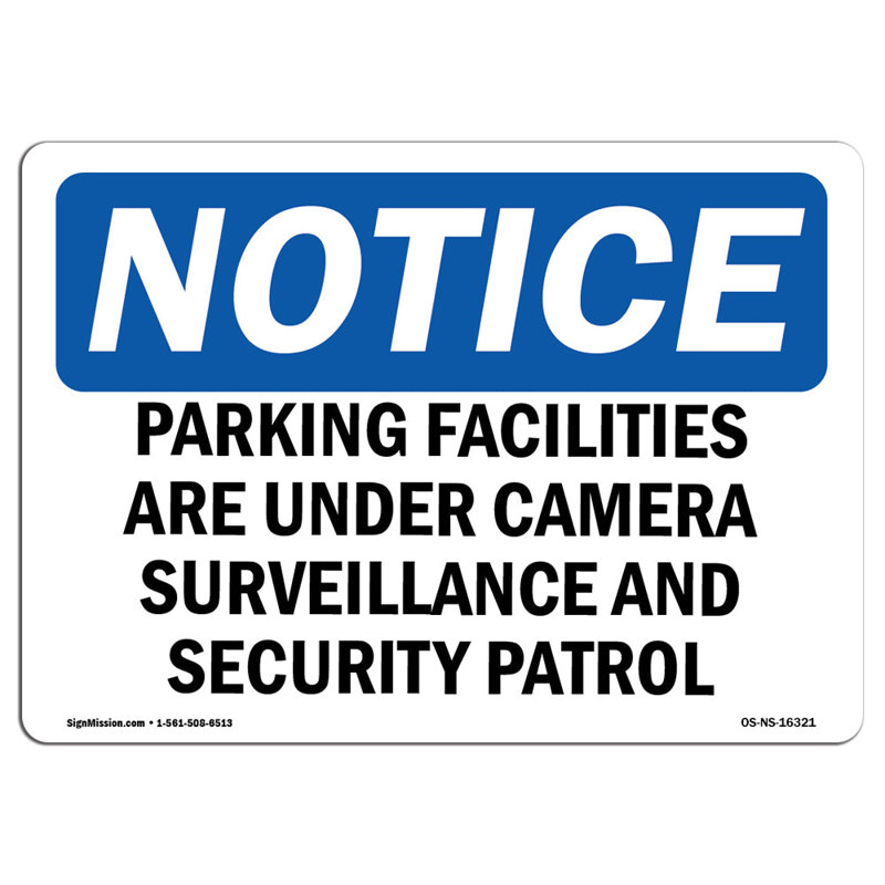 Panneau de patrouille de surveillance Osha, H 12 po x l 18 po x P 0,1 po